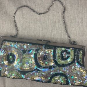 New York & Company Multicolor Sequin Clutch